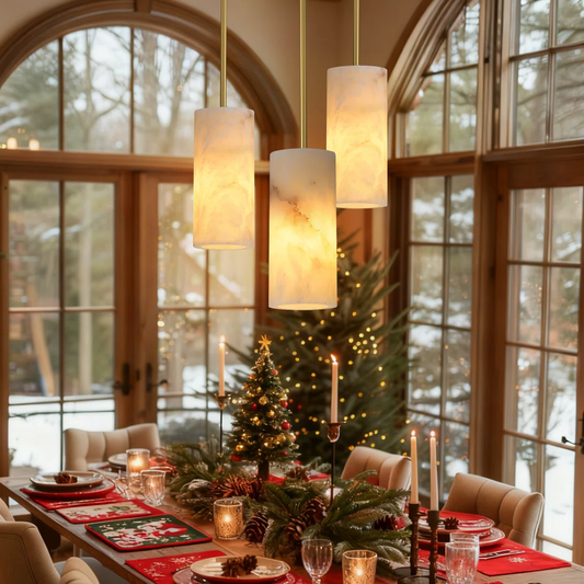 Cylinder Alabaster Pendant Light