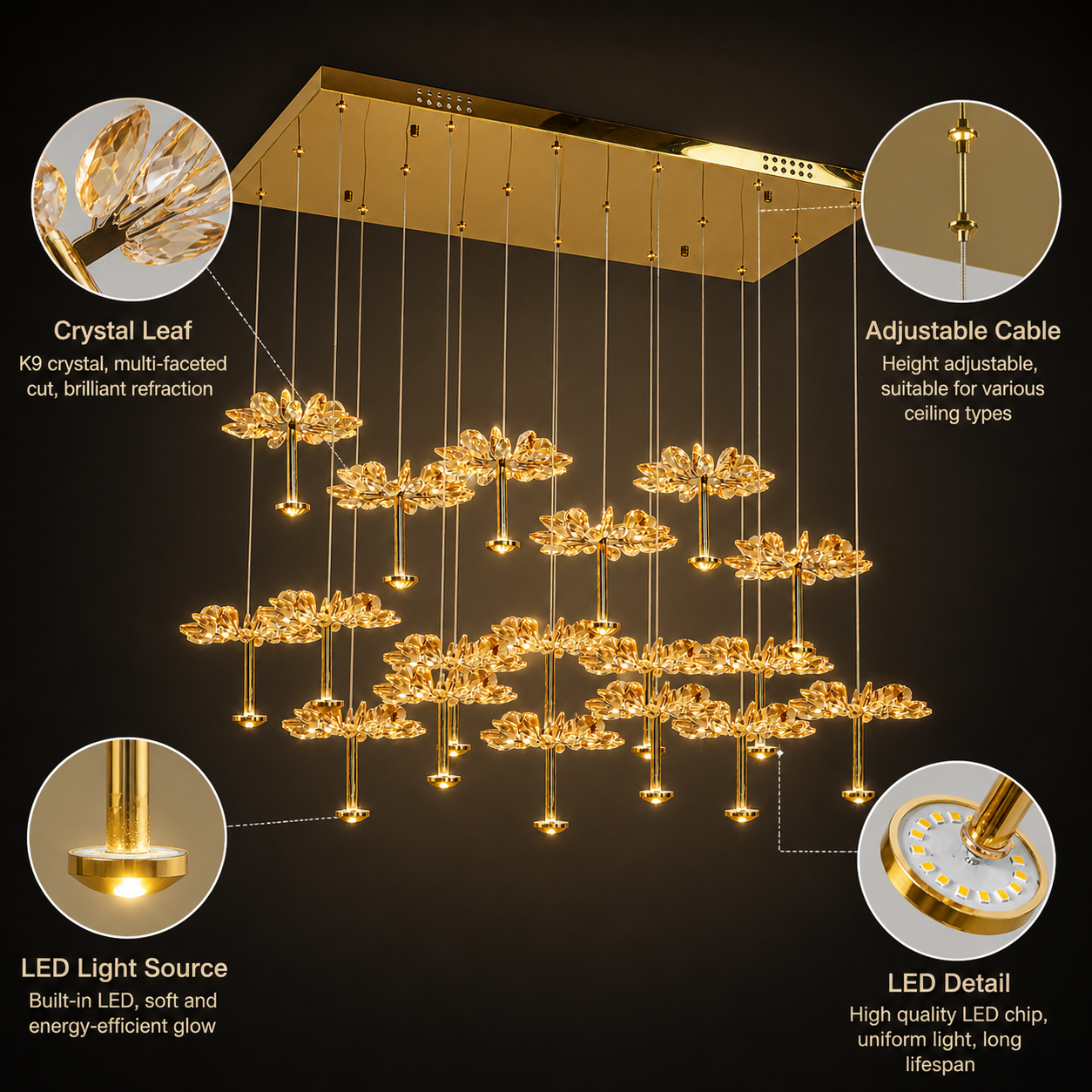 Crystal Lotus Chandelier