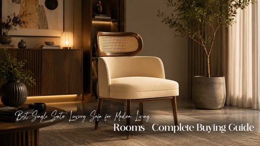 Best single seater luxury sofa for modern living room with premium upholstery and elegant wooden frame