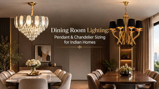 Dining room lighting with pendant and chandelier for Indian homes