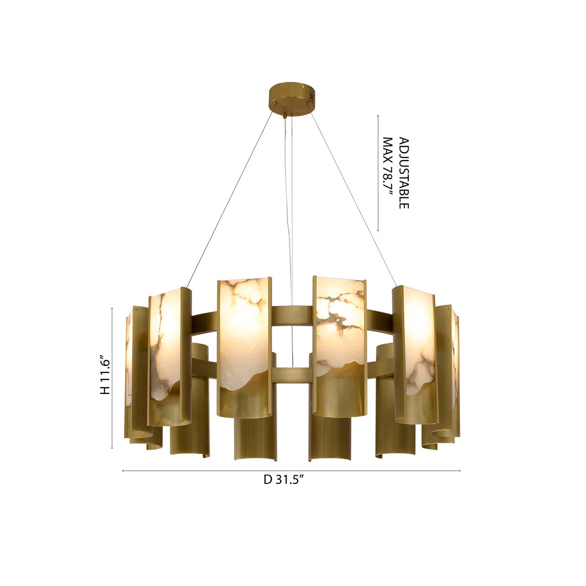 Solvane Veil Alabaster Chandelier