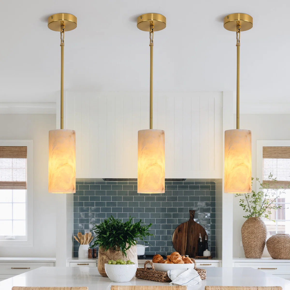 Cylinder Alabaster Pendant Light