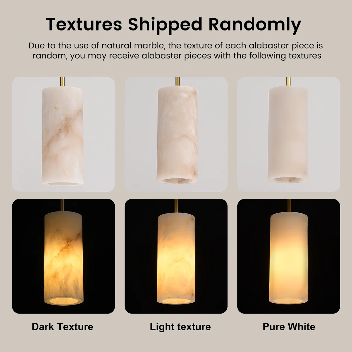 Cylinder Alabaster Pendant Light