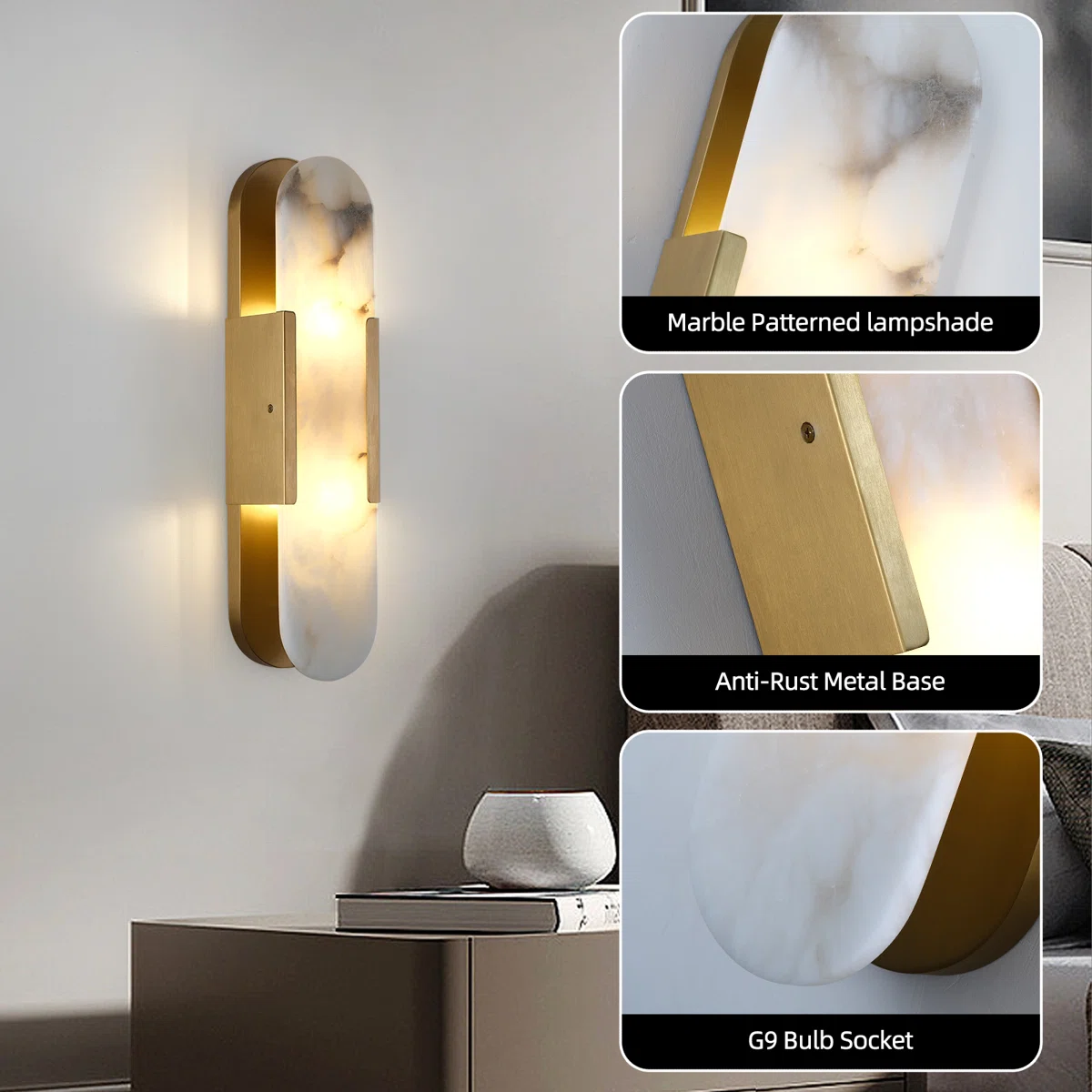 NovaEdge Alabaster Wall Light