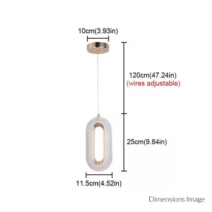 Oval Crystal Pendant Light