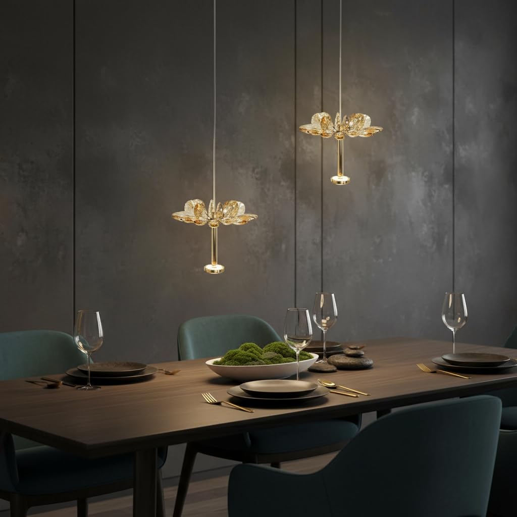 Crystal Lotus Hanging Light
