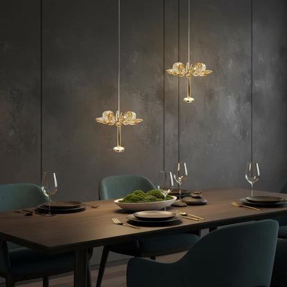 Crystal Lotus Hanging Light