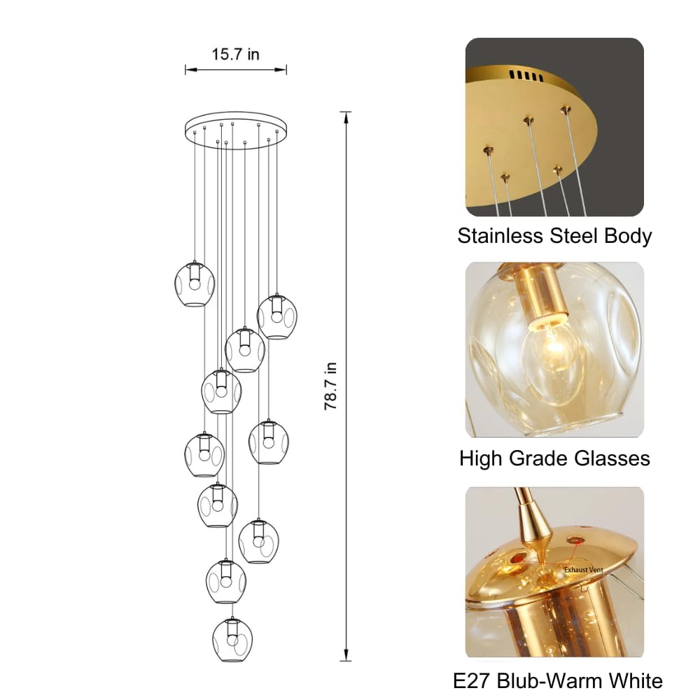 Modern Halo Drop Chandelier