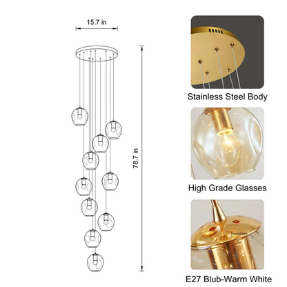 Modern Halo Drop Chandelier