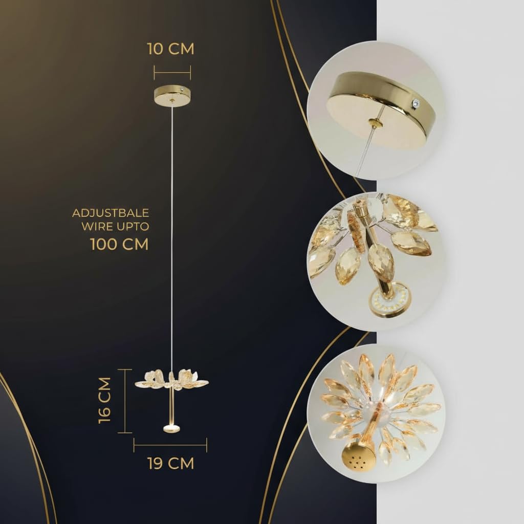 Crystal Lotus Hanging Light