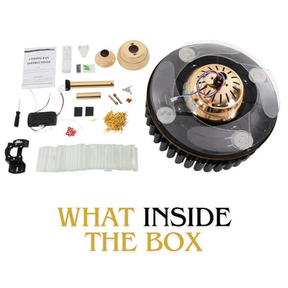 GoldenGlow Crystal Chandelier Ceiling Fan