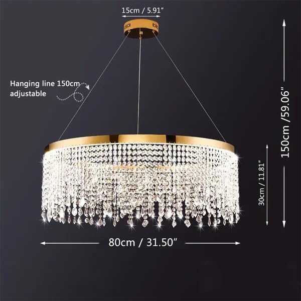 Zyra Luxe Ring Crystal Chandelier