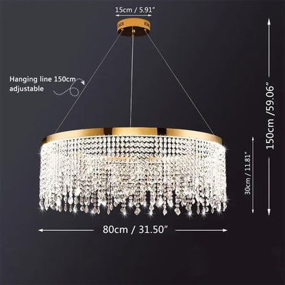 Zyra Luxe Ring Crystal Chandelier