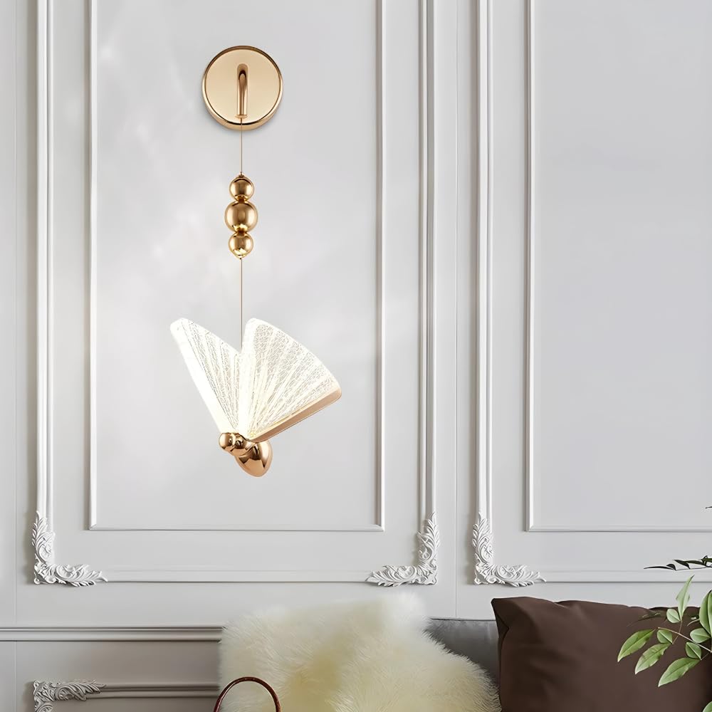 Golden Butterfly Wall Light