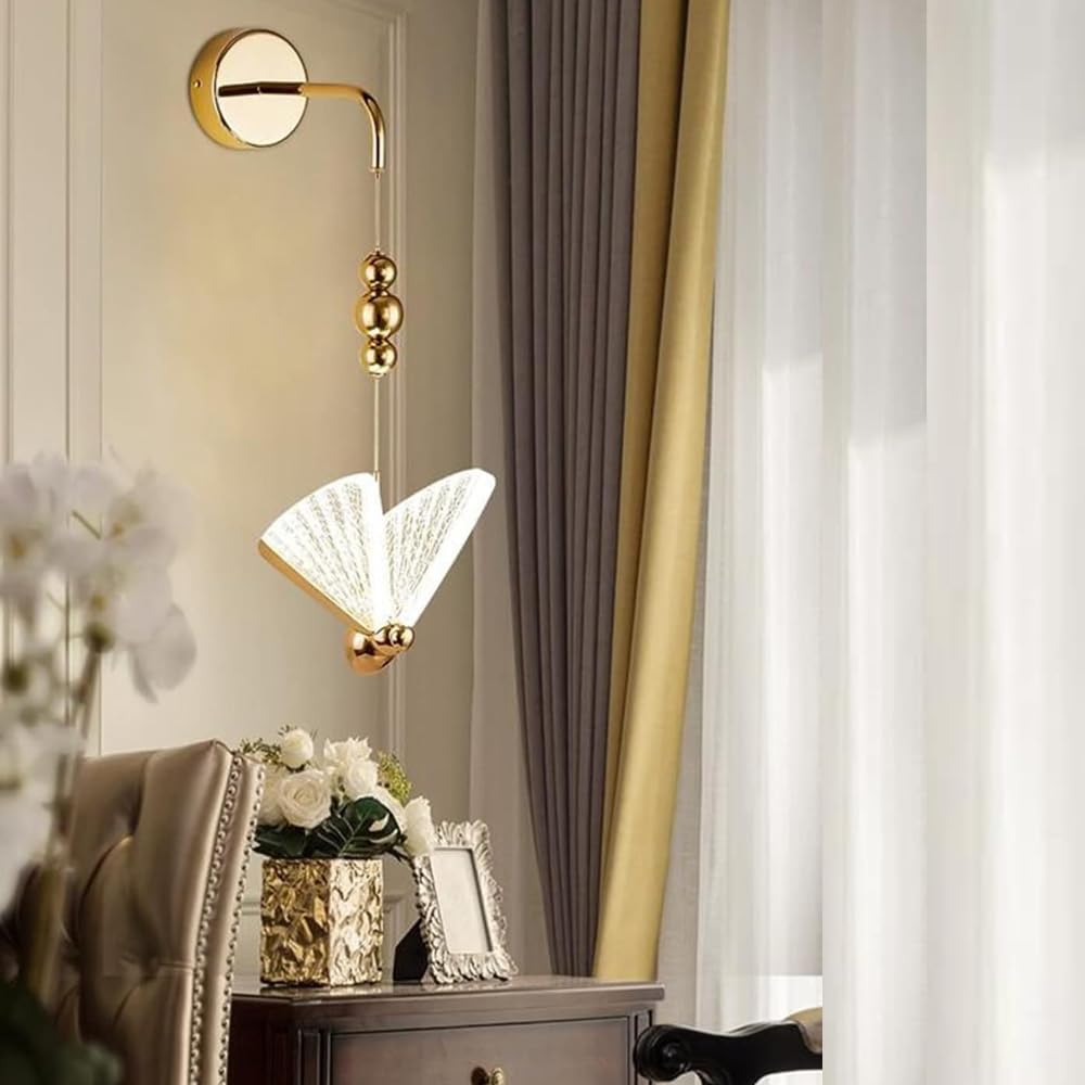 Golden Butterfly Wall Light