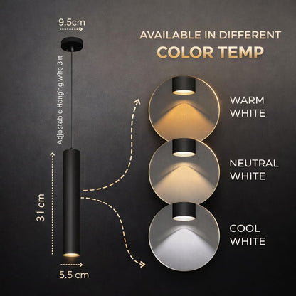 Sleekglow Metal Black Surface Hanging COB Pendant Light