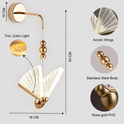 Golden Butterfly Wall Light