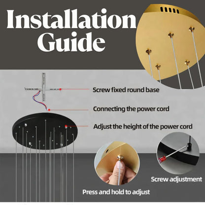 Modern Halo Drop Chandelier