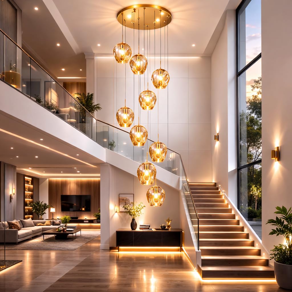 Modern Halo Drop Chandelier