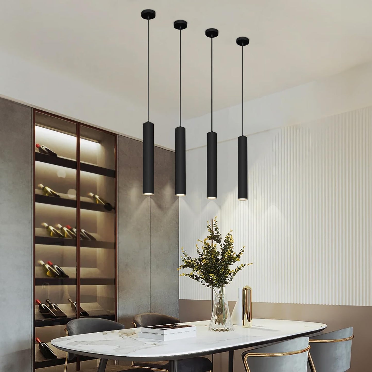 Sleekglow Metal Black Surface Hanging COB Pendant Light