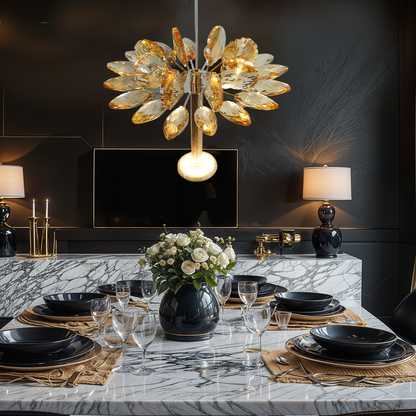 Crystal Lotus Hanging Light