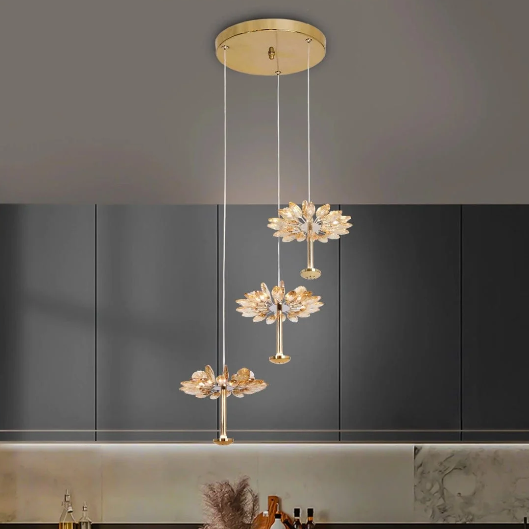 Crystal Lotus Hanging Light