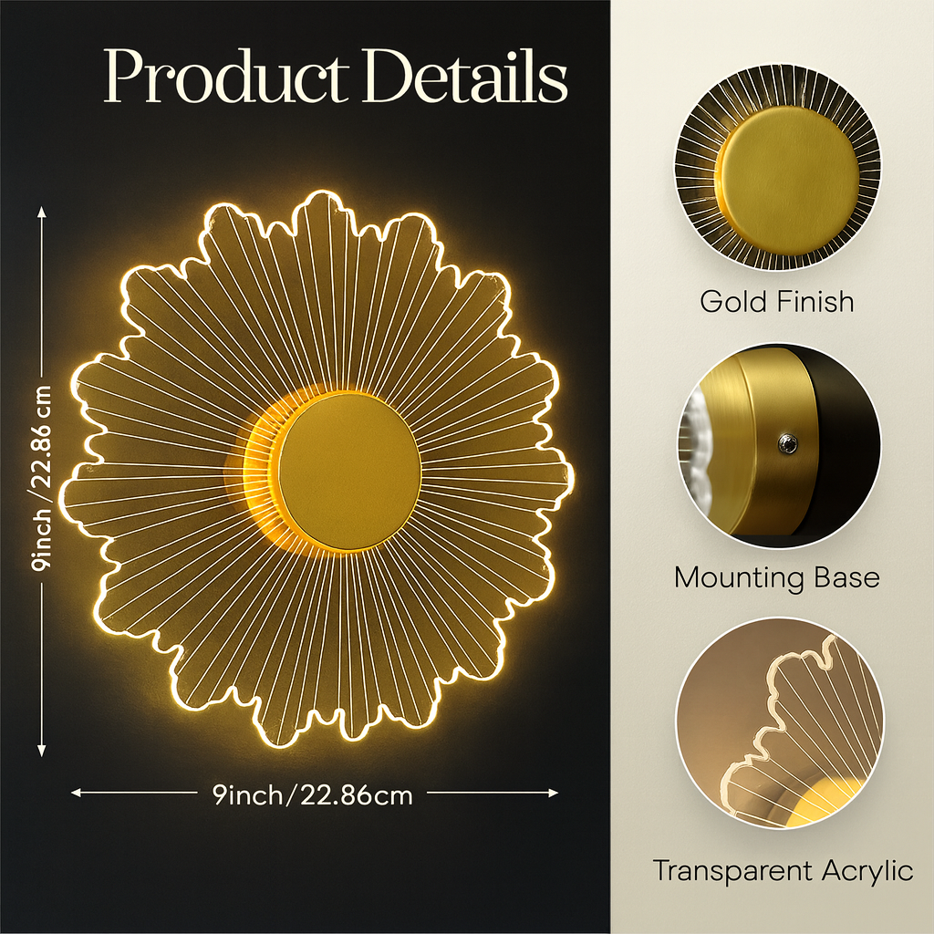 Sunflower wall Light