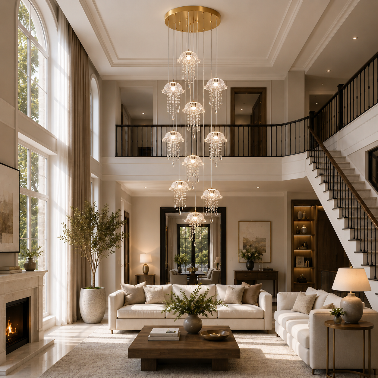 Cluster Staircase Chandelier