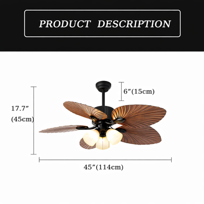 PalmAura Ceiling Fan with Light