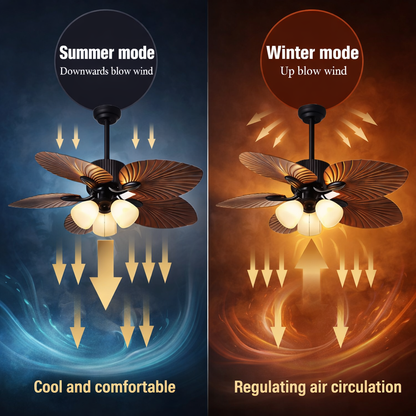 PalmAura Ceiling Fan with Light