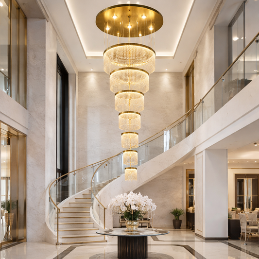 Imperial Drizzle 7-Tier Double Height Crystal Chandelier