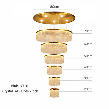 Imperial Drizzle 7-Tier Double Height Crystal Chandelier