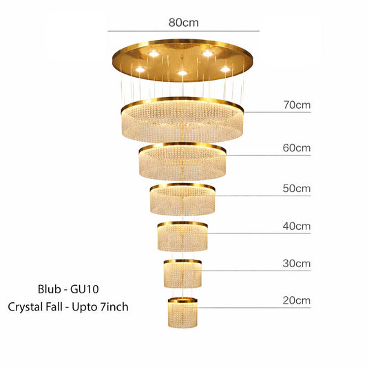 Imperial Drizzle 7-Tier Double Height Crystal Chandelier