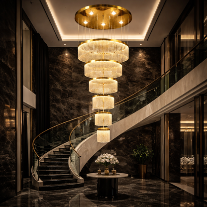 Imperial Drizzle 7-Tier Double Height Crystal Chandelier