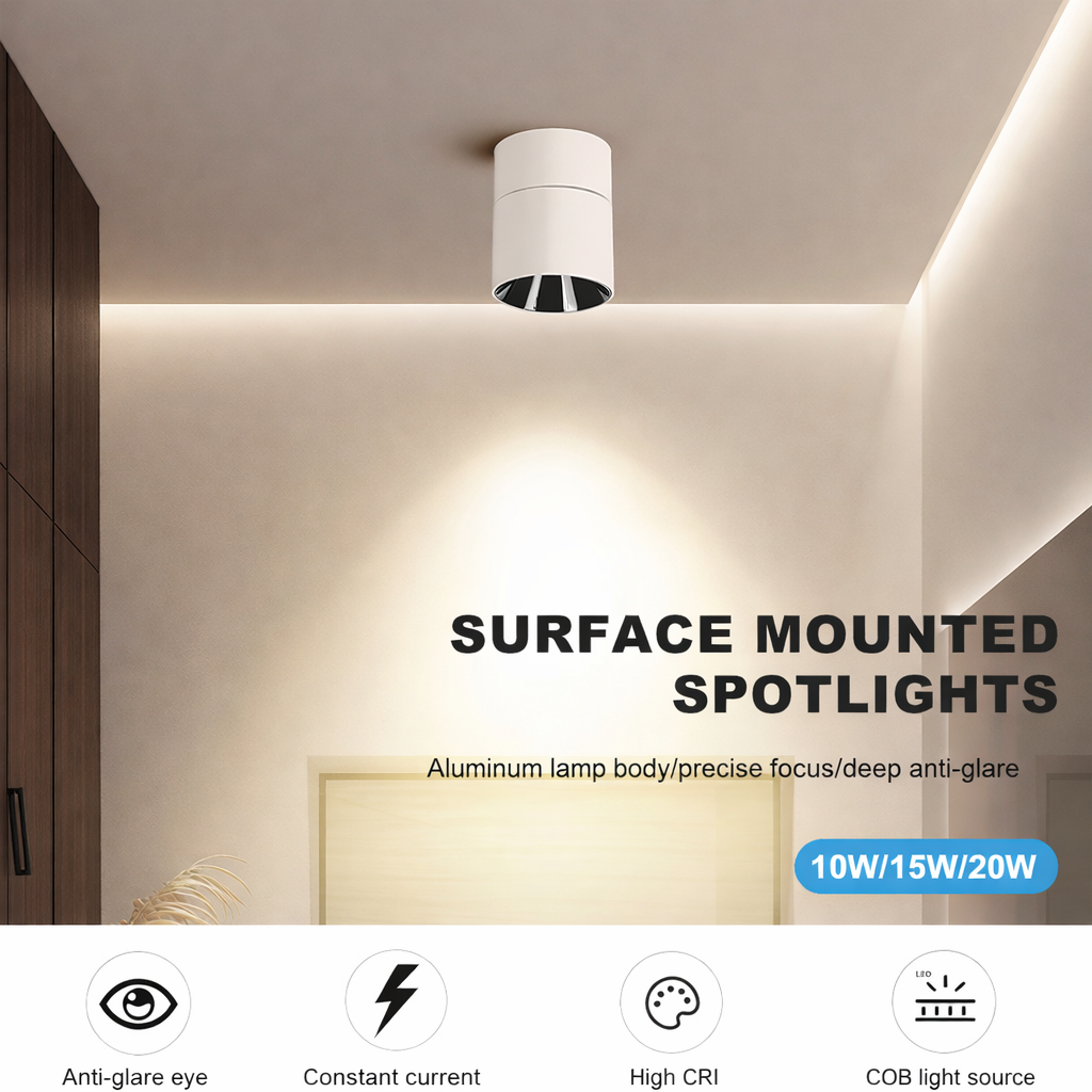 Beam Angle Adjustable Down Surface Mounted COB Downlight