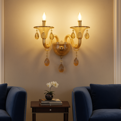 Imperial Amber Crystal Wall Light