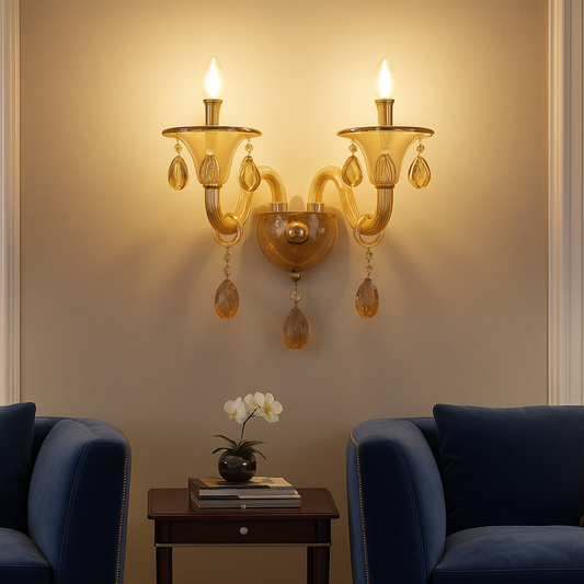 Imperial Amber Crystal Wall Light
