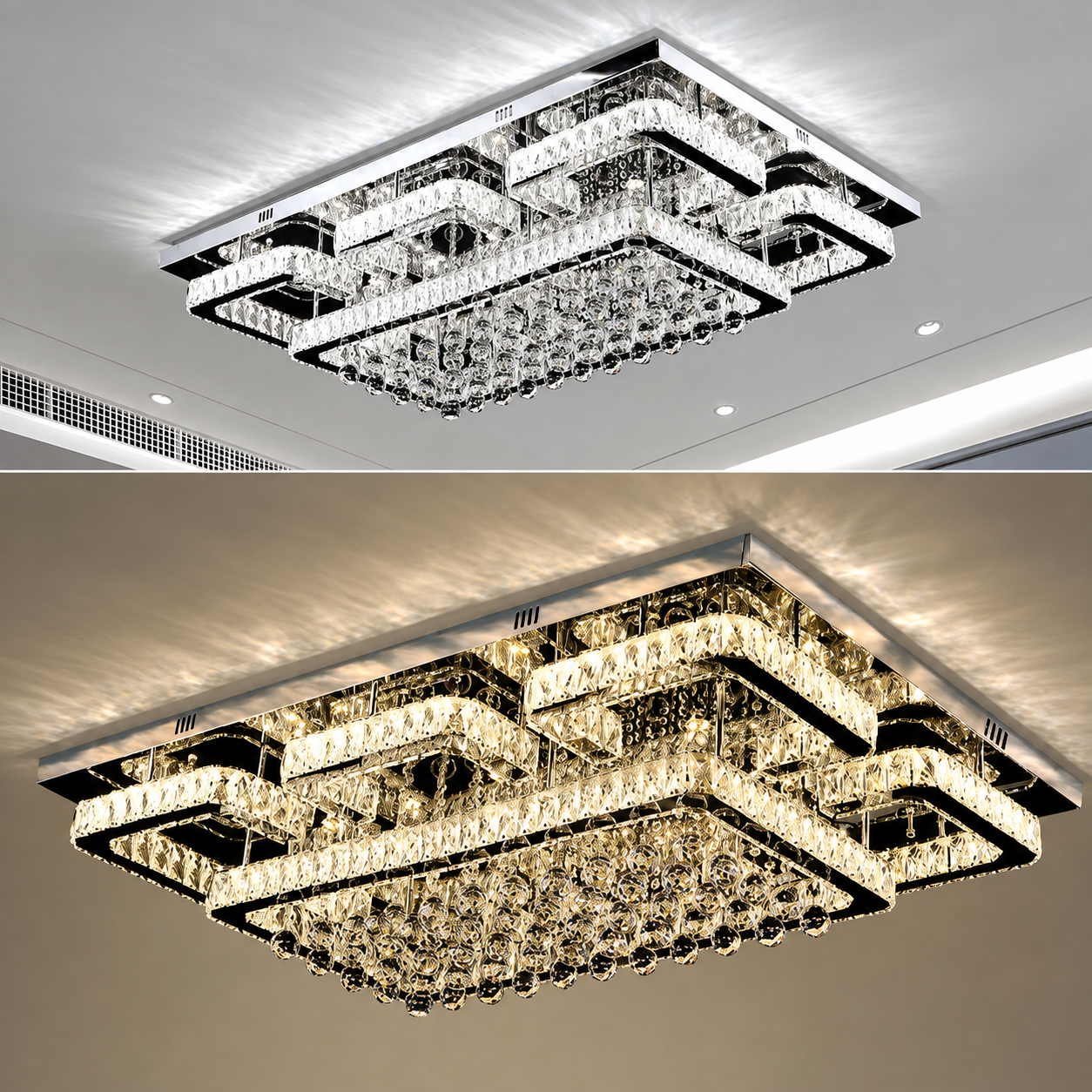 Grandéa Rectangular Crystal Chandelier