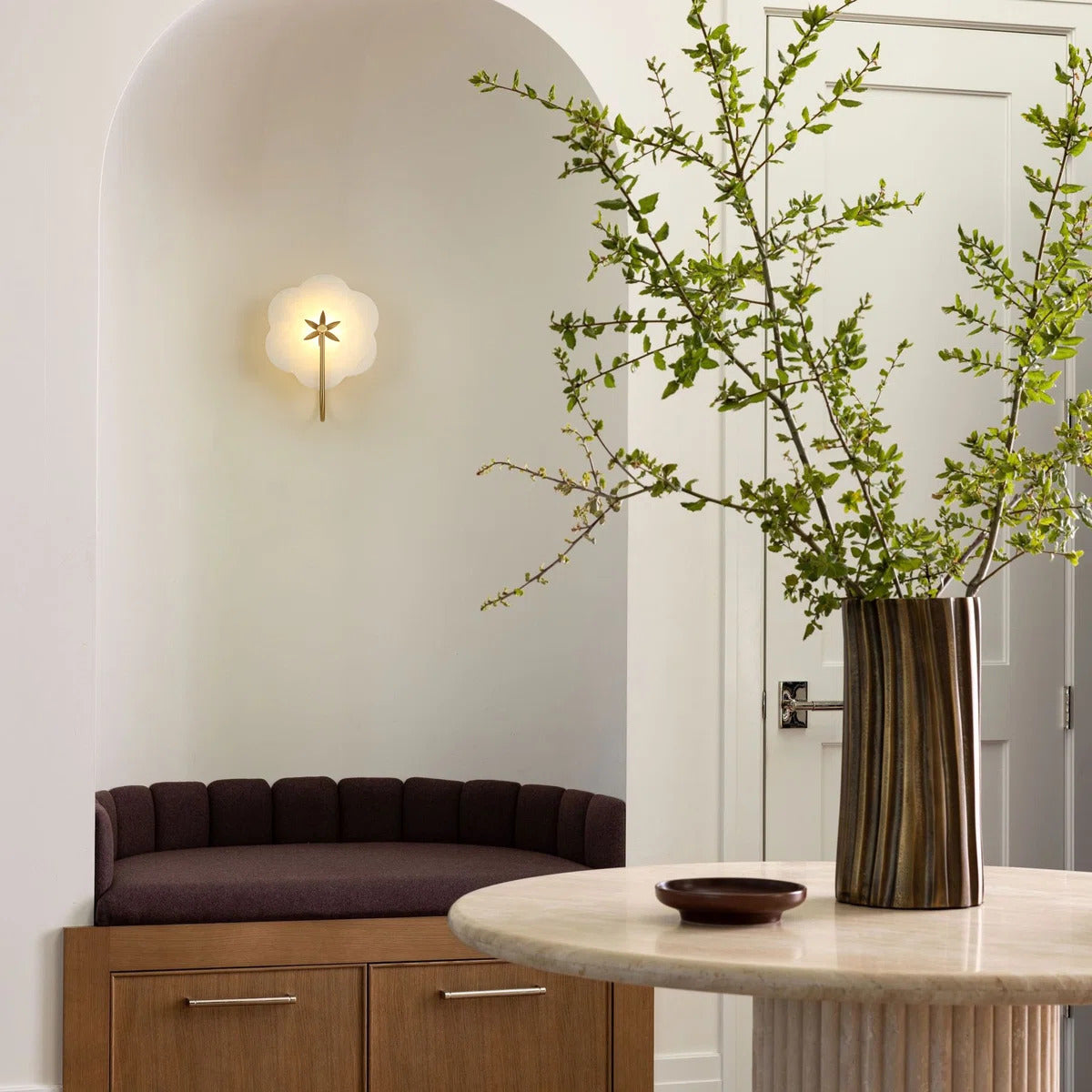 Luna Petal Alabaster Wall Light