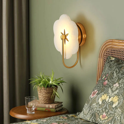 Luna Petal Alabaster Wall Light
