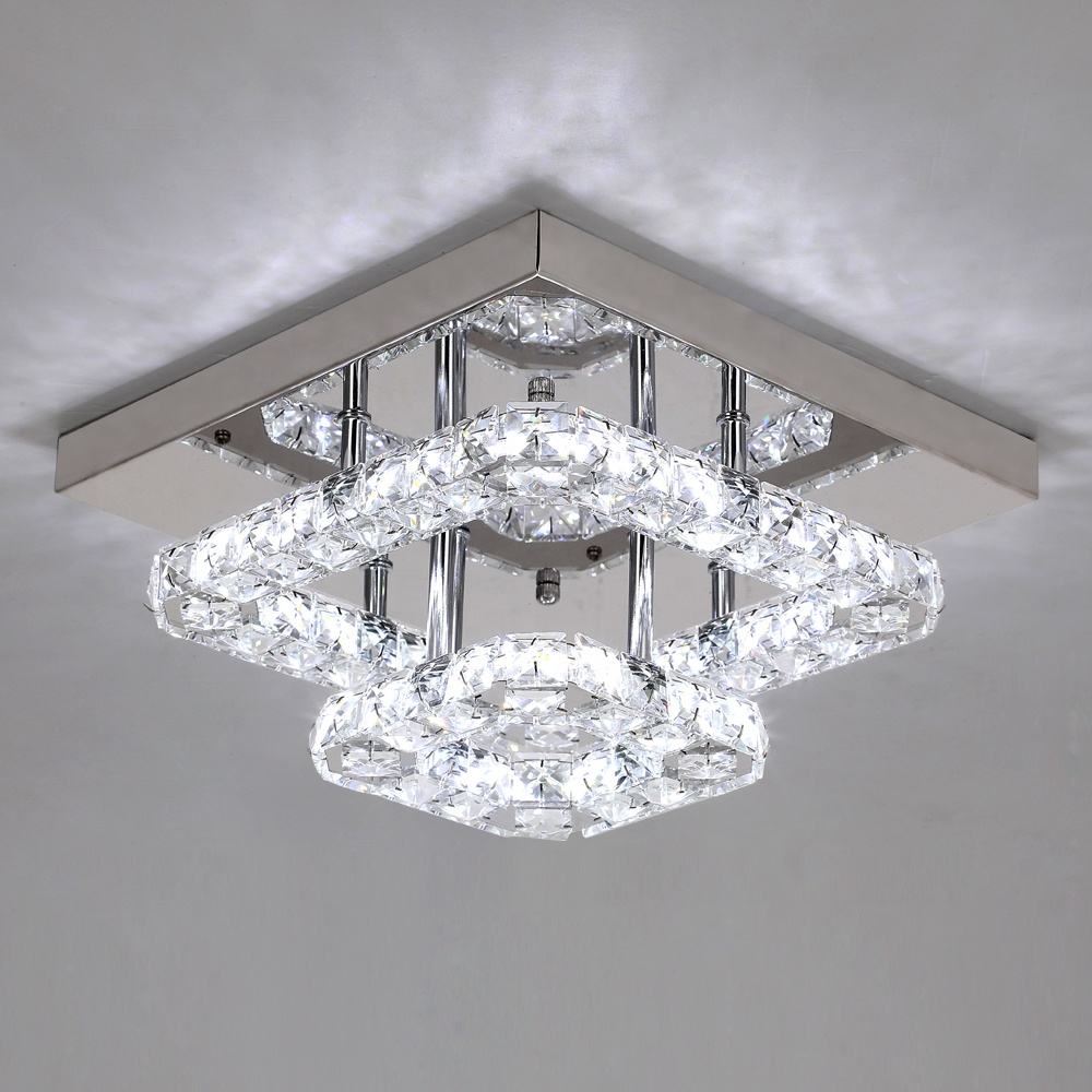Crystal ceiling light fixture on a gray background