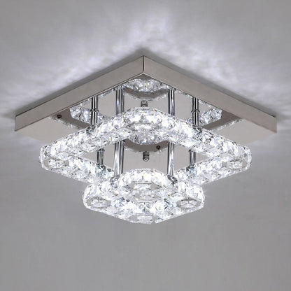 Crystal ceiling light fixture on a gray background