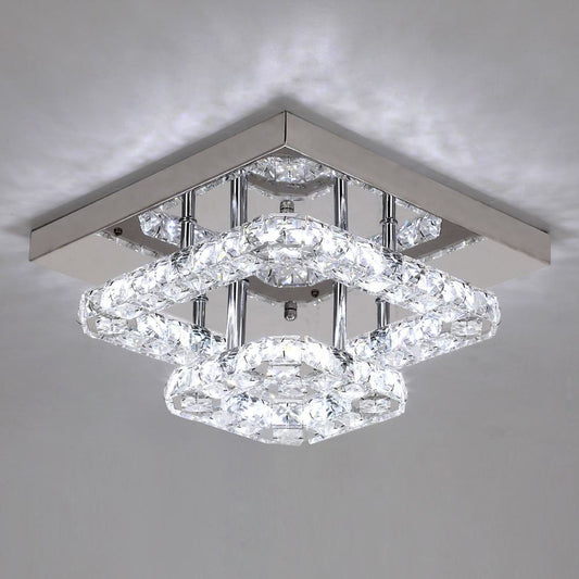 Crystal ceiling light fixture on a gray background
