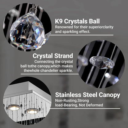 Crystal Flow Wave Chandelier