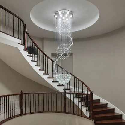 3 Sphere Crystal Spiral Chandelier,