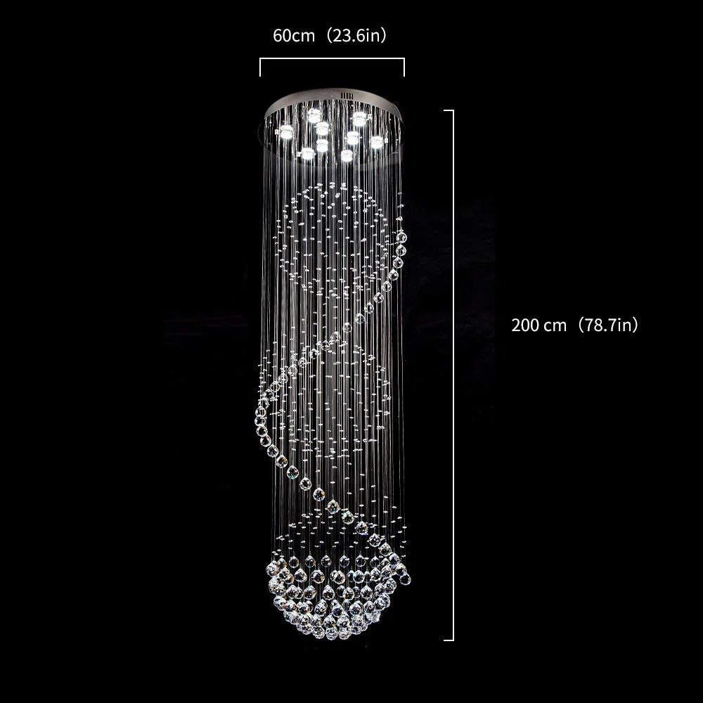3 Sphere Crystal Spiral Chandelier,