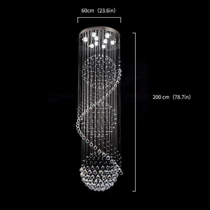 3 Sphere Crystal Spiral Chandelier,