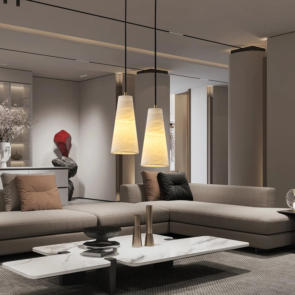 Cone Alabaster Pendant Light