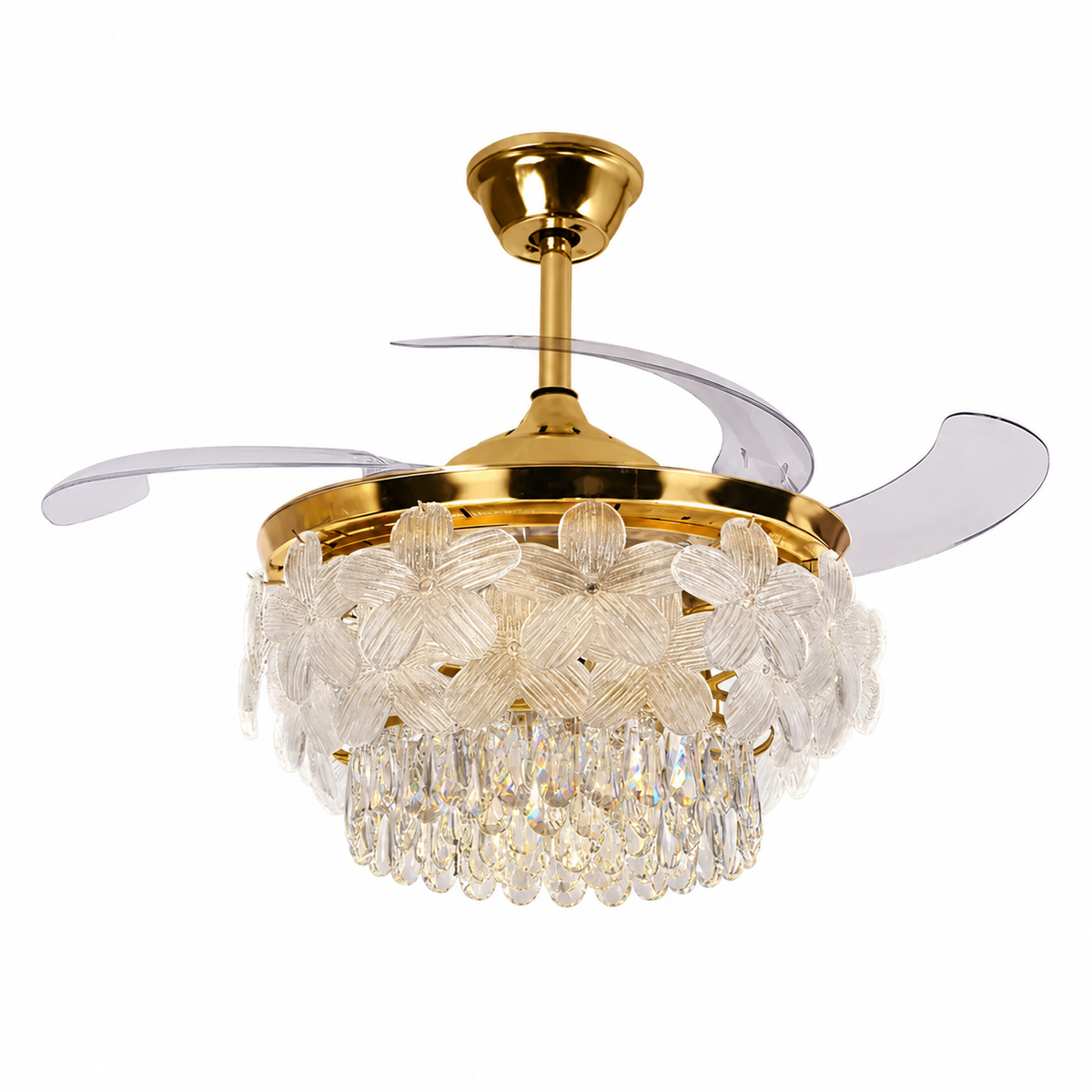 Luxury chandelier fan with remote control for Indian homes