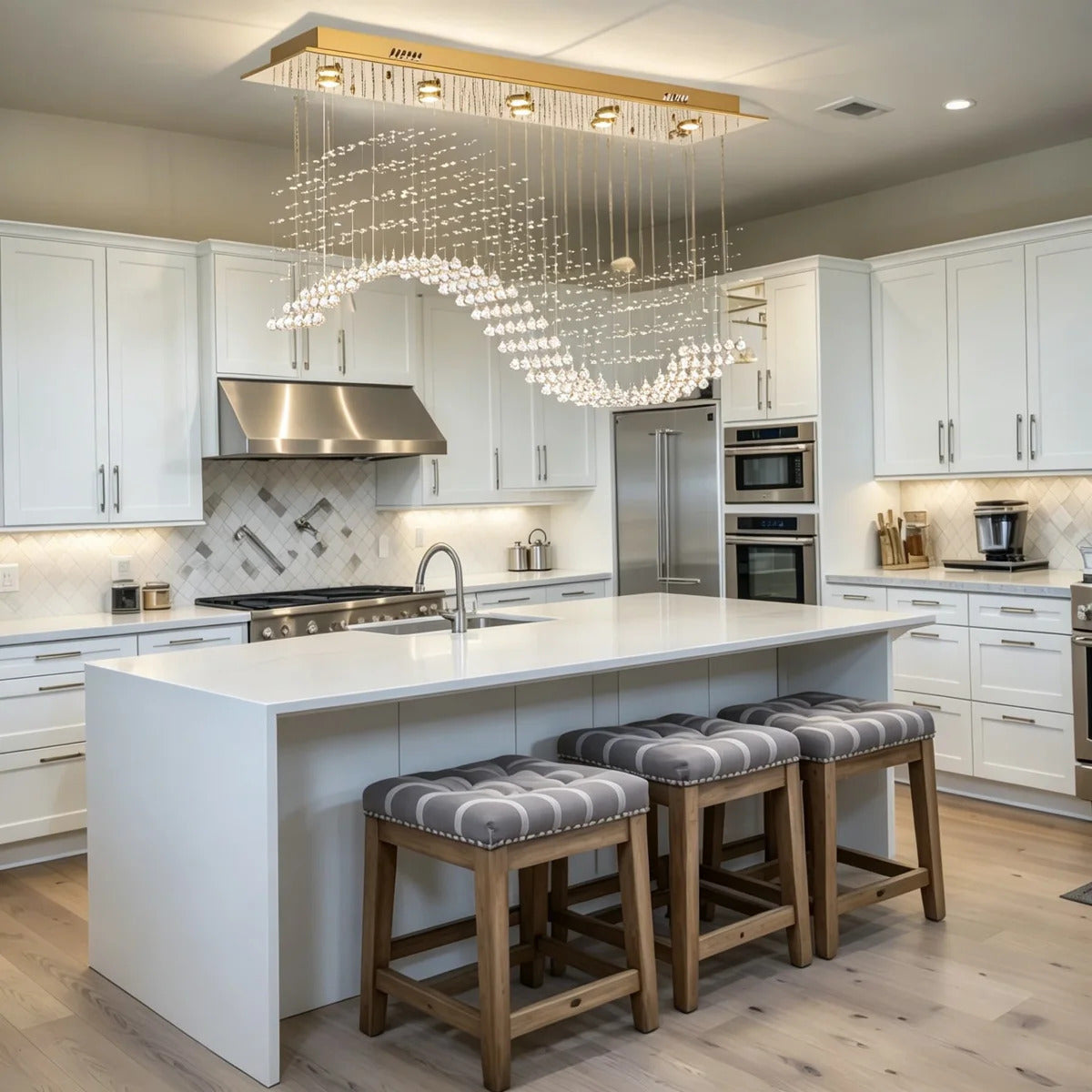 Crystal Flow Wave Chandelier